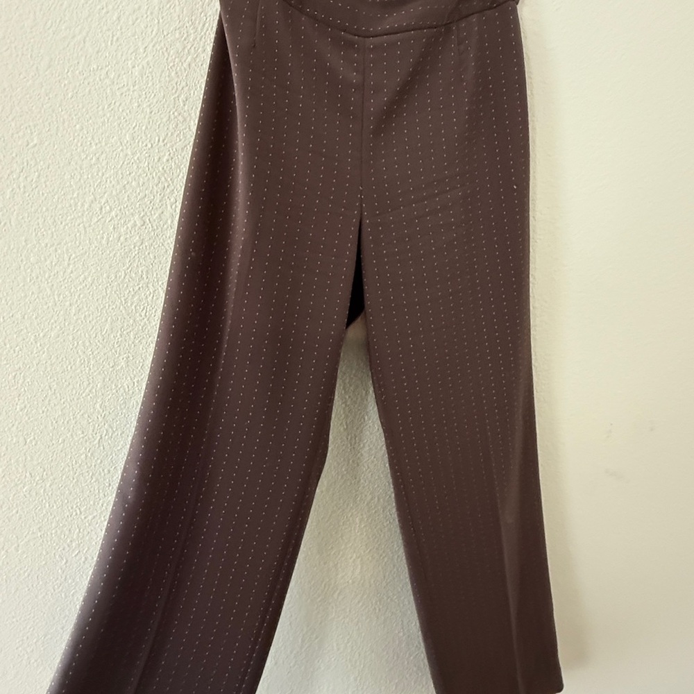 Le Suit Brown Wide Leg Pants with Tailored Fit